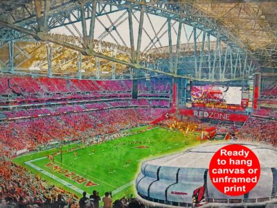 Canvas-Print of State Farm Stadium , Watercolor Digital Sketch Print Canvas Print, Glendale Arizona, Arizona Cardinals, Pro