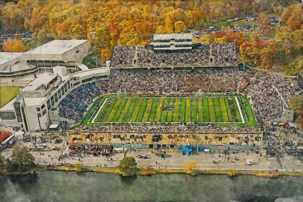 Army Black Knights, Michie Stadium , Watercolor Digital Sketch Print Canvas Print, Army Football, United States Military Academy - Image 3