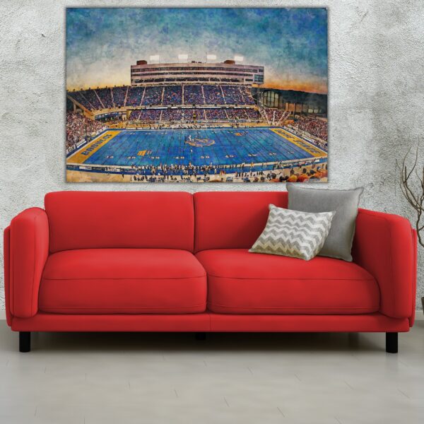 Boise State Broncos, Alberstons Stadium , Watercolor Digital Sketch Print Canvas Print, Broncos Football, Boise State University - Image 2