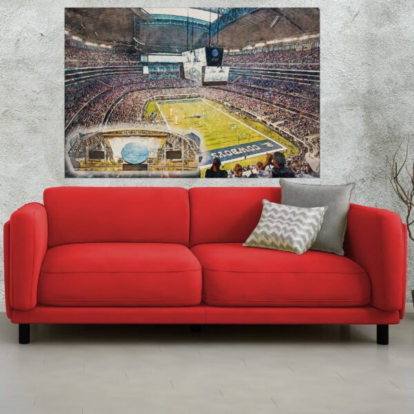 Canvas-Print of AT&T Stadium, Watercolor Digital Sketch Print Canvas Print,  Football, Dallas Cowboys, Dallas Texas, Pro - Image 2