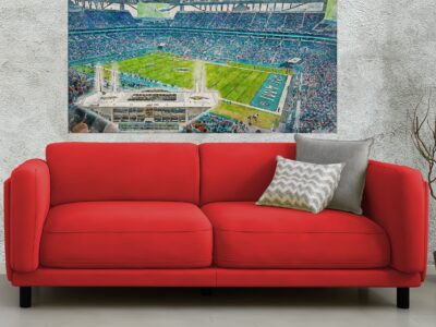 Canvas-Print of Hard Rock Stadium, Watercolor Digital Sketch Print Canvas Print,  Football, Miami Dolphins, Miami Florida