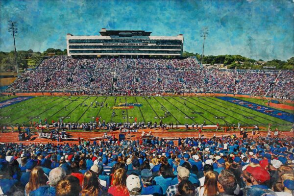 Kansas Jayhawks, David Booth Kansas Memorial Stadium , Watercolor Digital Sketch Print Canvas Print, University of Kansas, Lawrence Kansas - Image 3