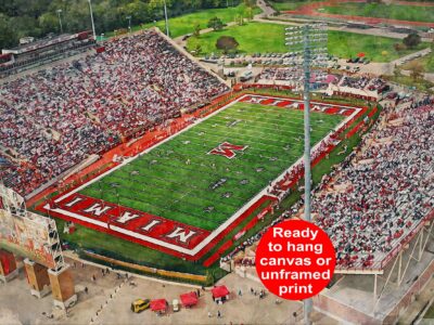 Canvas-Print of Miami Redhawks, Yager Stadium , Watercolor Digital Sketch Print Canvas Print , Miami University