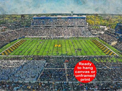 Navy Midshipmen , Navy-Marine Corps Memorial Stadium , Watercolor Digital Sketch Print Canvas Print , United States Naval Academy