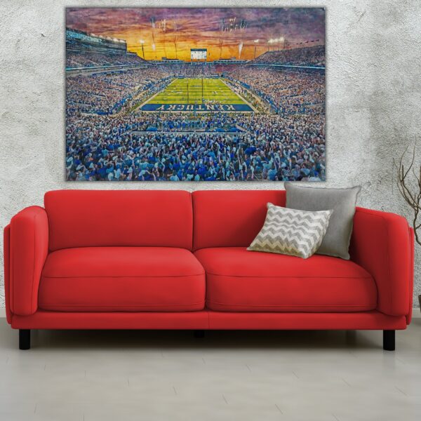 Canvas-Print of Kentucky Wildcats, Kroger Field , Watercolor Digital Sketch Print Canvas Print , University of Kentucky - Image 2