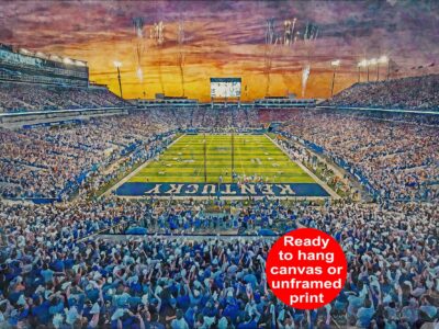 Canvas-Print of Kentucky Wildcats, Kroger Field , Watercolor Digital Sketch Print Canvas Print , University of Kentucky