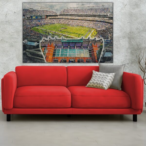 Canvas-Print of M&T Bank Stadium, Watercolor Digital Sketch Print Canvas Print, Baltimore Ravens, Baltimore Maryland, Pro - Image 2