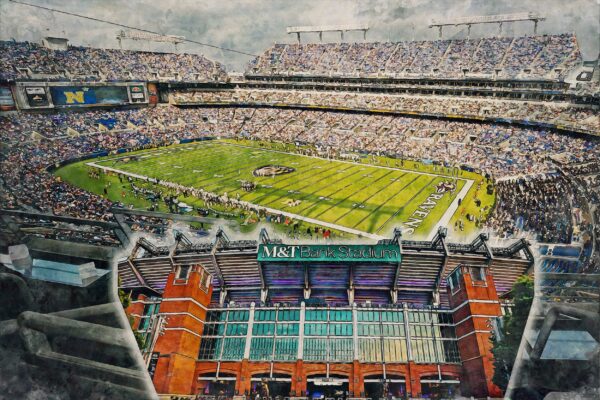Canvas-Print of M&T Bank Stadium, Watercolor Digital Sketch Print Canvas Print, Baltimore Ravens, Baltimore Maryland, Pro - Image 3