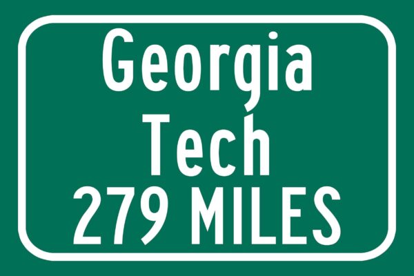 Georgia Tech Custom College Highway Distance Sign / Georgia Tech Yellow Jackets / Atlanta / Georgia Atlanta Georgia decor - Image 2