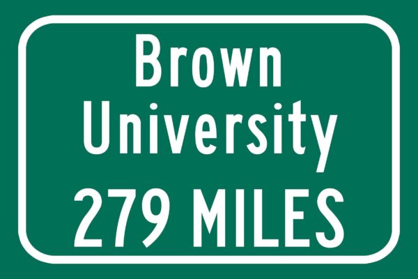 Brown University / Custom College Highway Distance Sign /Brown Bears / Providence Rhode Island / - Image 2