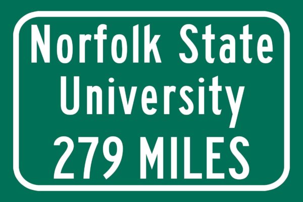 Norfolk State University / Custom College Highway Distance Sign / Norfolk State Spartans / Norfolk Virginia - Image 2