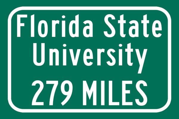 Florida State Custom College Highway Distance Sign / Florida State Seminoles / Tallahassee Florida / Florida State Tallahassee Florida - Image 2