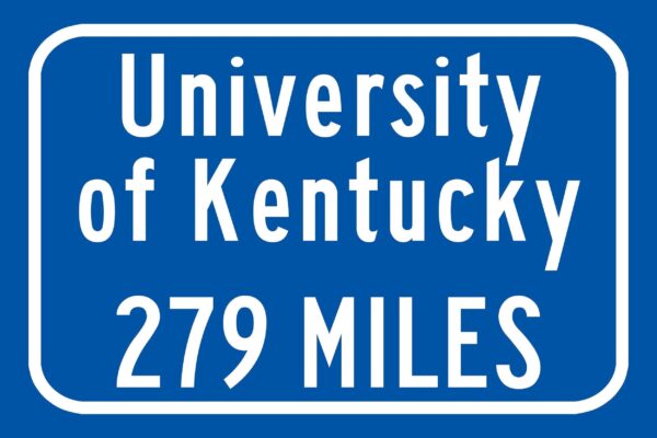University of Kentucky Custom College Highway Distance Sign /University of Kentucky Lexington/ Kentucky WIldcats - Image 3