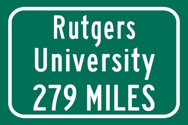 Rutgers University Custom College Highway Distance sign /Rutgers University Scarlet Knights highway sign - Image 3