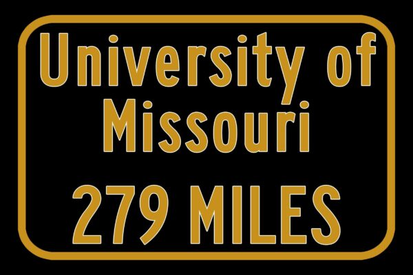 University of Missouri Custom College Highway Distance Sign /University of Missouri/ Columbia Missouri - Image 3