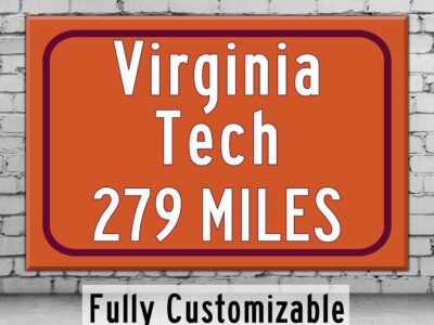 Virginia Tech Custom College Highway Distance sign / Virginia Tech Hokies / Blacksburg / Virginia Tech decor