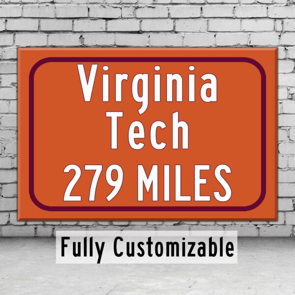 Virginia Tech Custom College Highway Distance sign / Virginia Tech Hokies / Blacksburg / Virginia Tech decor
