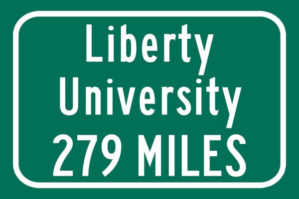 Liberty University / Custom College Highway Distance Sign /Liberty University /Liberty University Flames/ Lynchburg Virginia - Image 2