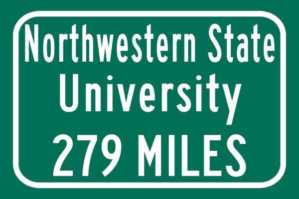 Northwestern State University / Custom College Highway Distance Sign / Northwestern State Demons / Natchitoches Louisiana - Image 2
