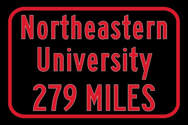 Northeastern University / Custom College Highway Distance Sign /Northeastern Huskies /  Boston Mass - Image 3