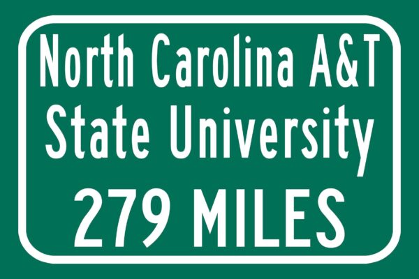 North Carolina A&T / Custom College Highway Distance Sign / North Carolina Aggies / Greensboro North Carolina / - Image 2
