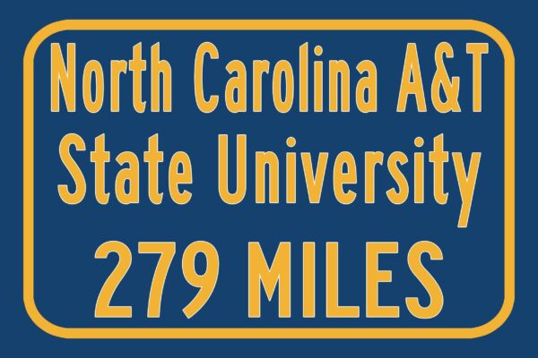 North Carolina A&T / Custom College Highway Distance Sign / North Carolina Aggies / Greensboro North Carolina / - Image 3