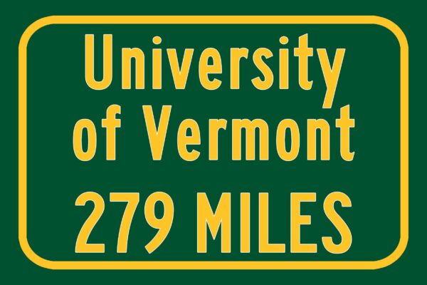University of Vermont / Custom College Highway Distance Sign /University of Vermont / Vermont Catamounts / Burlington Vermont - Image 3