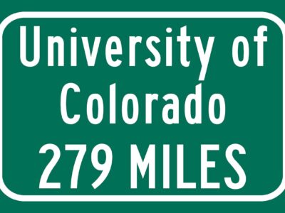 University of Colorado / Custom College Highway Distance Sign / Boulder Colorado / Colorado Buffalo