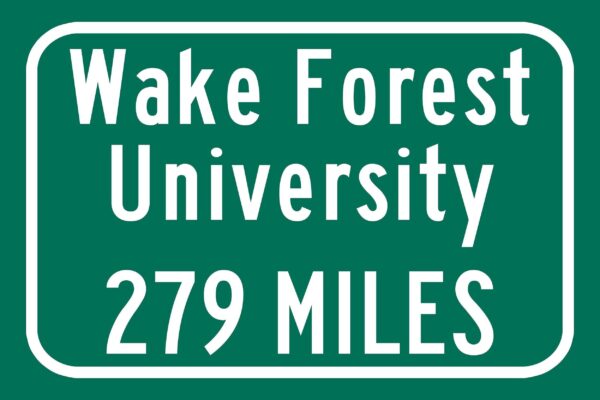 Wake Forest University Custom College Highway Distance Sign / Wake Forest Demon Deacons / Wake Forest University - Image 2