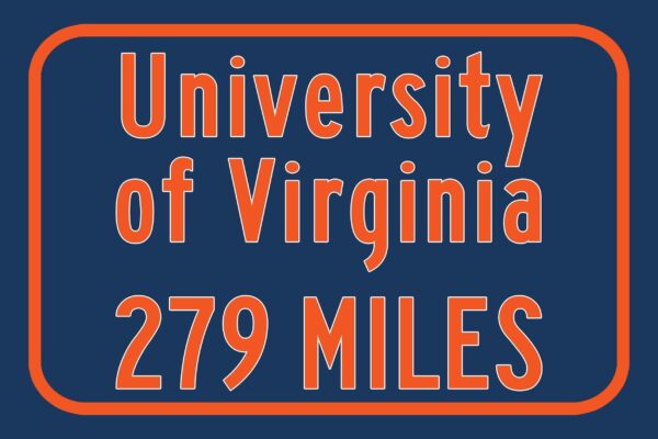 University of Virginia Custom College Highway Distance Sign /Virginia Cavaliers / Charlottesville / UVA Charlottesville/ Virginia wall art - Image 2