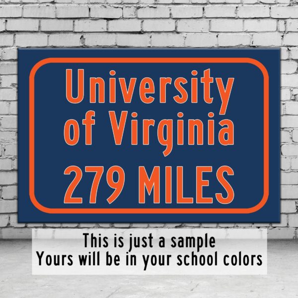 YOUR school, we design ,Custom College Highway Distance Sign /Any College / Highway sign wall art, Custom college sign - Image 2