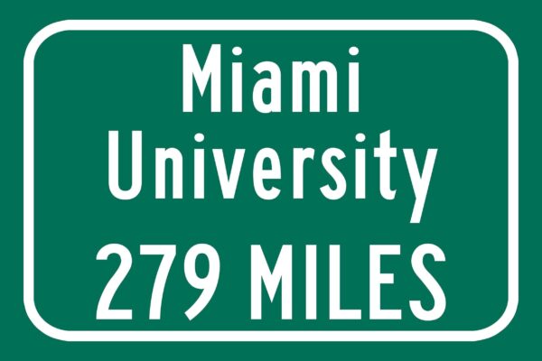 Miami University / Custom College Highway Distance Sign / Miami Ohio / Miami Redhawks - Image 2