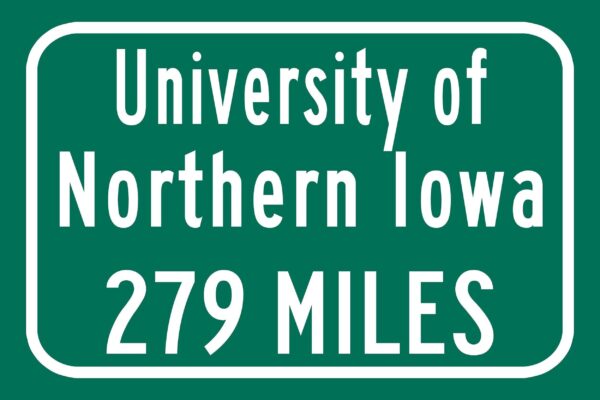 University of Northern Iowa / Custom College Highway Distance Sign / Northern Iowa Panthers / Cedar Falls Iowa - Image 2