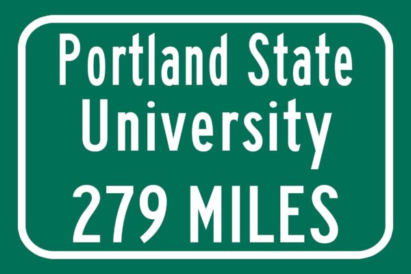 Portland State University / Custom College Highway Distance Sign / Portland State University / Portland State Vikings / Portland Oregon - Image 2