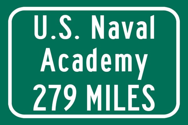 United States Naval Academy/ Custom College Highway Distance Sign /United States Naval Academy / Navy Midshipmen/ Annapolis Maryland - Image 2
