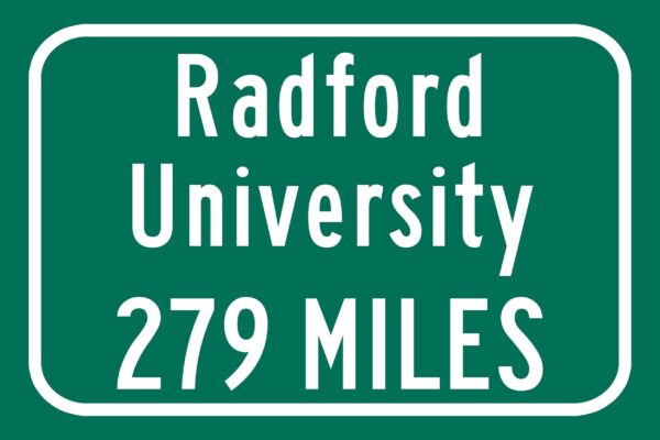Radford University / Custom College Highway Distance Sign /Radford University  /Radford University / Radford University - Image 2