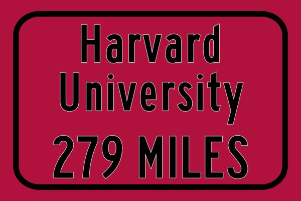 Harvard University / Custom College Highway Distance Sign / Harvard University / Harvard Crimson / Cambridge Massachusetts - Image 3