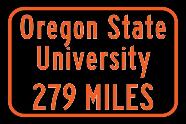 Oregon State University / Custom College Highway Distance Sign / Oregon State Beavers / Corvallis Oregon / - Image 3