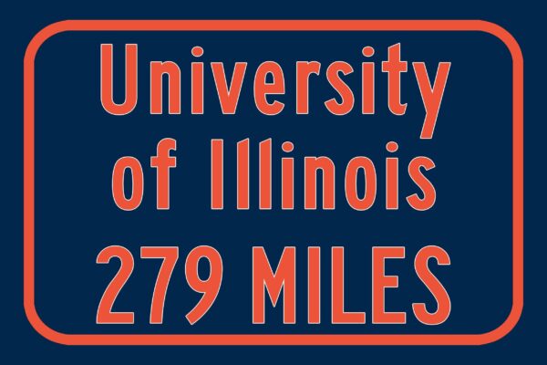 University of Illinois Fighting Illini   Custom College Highway Distance sign / Illinois Fighting Illini/Illinois Fighting Illini - Image 2