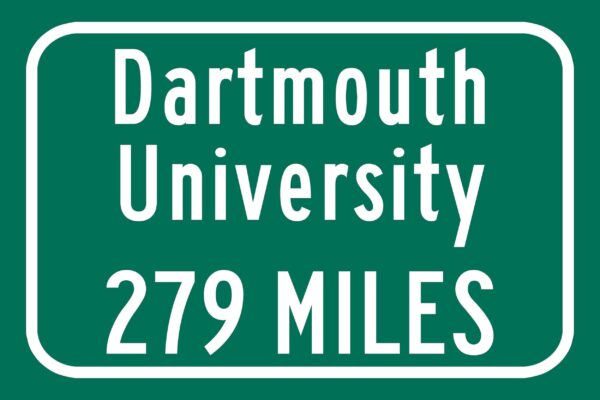 Dartmouth College / Custom College Highway Distance Sign / Dartmouth College / Hanover New Hampshire / Dartmouth Big Greeen / - Image 2