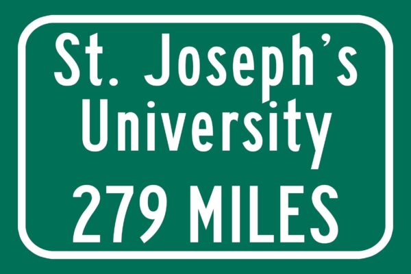Saint Joseph's University/ Custom College Highway Distance Sign / Saint Joseph's University /Saint Joseph's University Hawls / Philadelphia - Image 2
