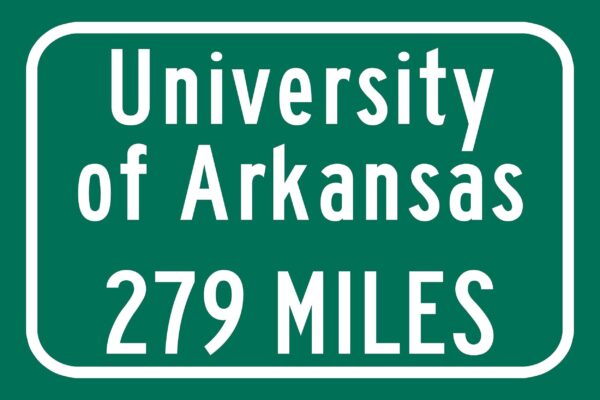 University of Arkansas Custom College Highway Distance Sign /University of Arkansas Fayetteville / Fayetteville Arkansas - Image 2