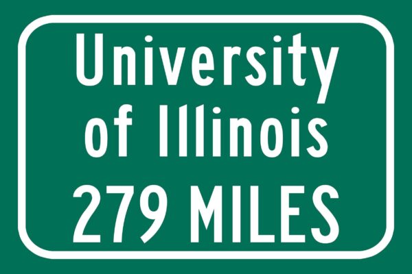 University of Illinois Fighting Illini   Custom College Highway Distance sign / Illinois Fighting Illini/Illinois Fighting Illini - Image 3