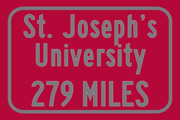 Saint Joseph's University/ Custom College Highway Distance Sign / Saint Joseph's University /Saint Joseph's University Hawls / Philadelphia - Image 3