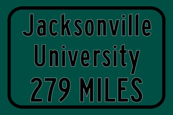 Jacksonville University / Custom College Highway Distance Sign / Jacksonville University / Jacksonville University Dolphins/ Jacksonville FL - Image 3