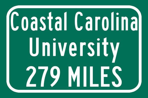 Coastal Carolina University / Custom College Highway Distance Sign / Coastal Carolina Chanticleers / Conway South Carolina - Image 2