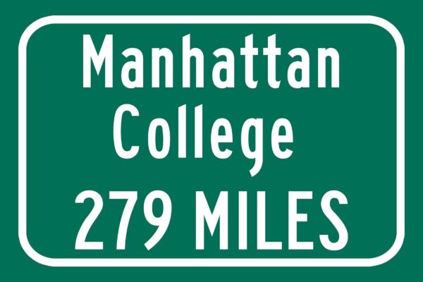 Manhattan College / Custom College Highway Distance Sign /Manhattan Jaspers / New york New york / - Image 2
