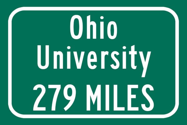 Ohio University / Custom College Highway Distance Sign / Athens Ohio / Ohio Bobcats / - Image 2