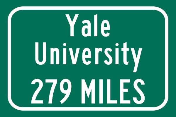 Yale University / Custom College Highway Distance Sign / Yale Bulldogs / New Haven Connecticut / - Image 2