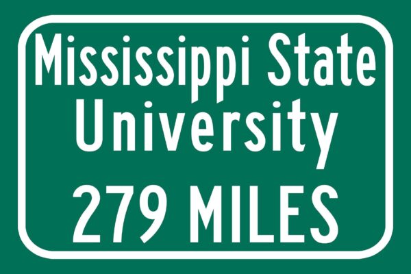 Mississippi State University, Custom College Highway Distance Sign /Mississippi State / Starkville Mississippi /Mississippi State University - Image 2